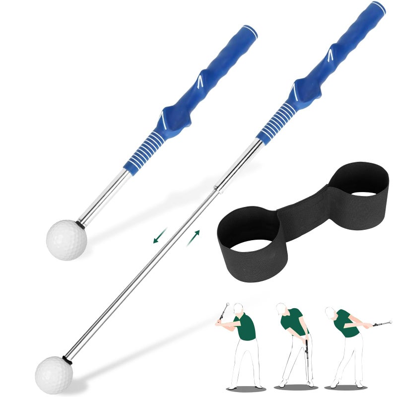 KALAUTO Retractable Golf Swing Training Aid Rhythm Click Sound Warm Up Golf Swing Trainer Golf Grip Trainer Attachment -Strength & Tempo Training for Chipping Hitting Golf Accessories for Men